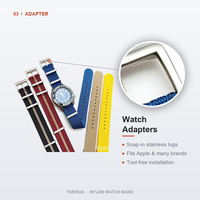 Bracelet de montre Perlon bleu, noir, bordeaux, beige, jaune, tressé, 20 mm, 22 mm, boucle en acier inoxydable, plongée, sport, OEM