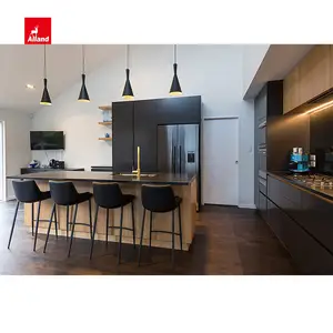 AllandCabinet современный стиль двухцветная фанера с отделкой шпона матовый лаковый кухонный шкаф