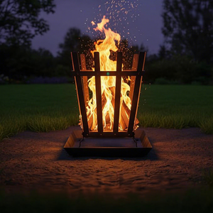 Modern Steel <b>Fire</b> <b>Pit</b> with Ash Pan <b>Portable</b> Outdoor Heating Wood Burning Freestanding - Product Image 4