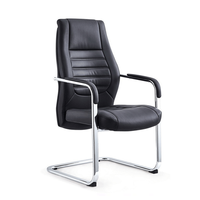 Chaises d'attente modernes élégantes Vantervi en cuir synthétique noir pour bureau de visiteur et salle de réunion