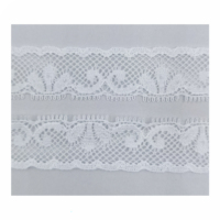 Bordure en dentelle de nylon à motif floral fin non extensible de 1,7 cm pour la bordure des vêtements