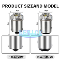 Ampoule LED 3030 9SMD 1156 P21/5W BA15S PY21W BAY15D 1157 pour clignotant, feux de recul, feux de freinage et feux de stationnement 12V