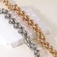 Collier simple couche en chaîne serpent électroplaqué style hip-hop pour femme, bijou statement transfrontalier euro-américain en métal lourd