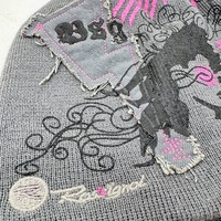 Gorros de Diseño con Estampado de Goma, Gorras Vintage con Logotipo Personalizado Bordado, Parche de Sarga Desgastado, Estilo Y2K, Gorros Deportivos de Anime