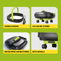 Lavadora de Limpieza Inalámbrica Versátil, Cubeta de Plástico Plegable de 12L, Resistente al Agua IPX4, Presión de 5 Bares, para Uso en el Hogar, Jardín y Exteriores