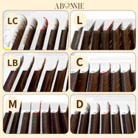 Extensions de cils Abonnie Brown Lash Trays Cashmere Matt Volume Marron Courbures J B C D CC DD LJ LB LC LD M L
