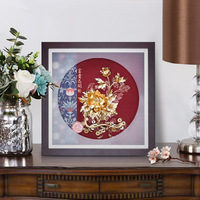 Usine personnalisé conception libre bâtiment personnage fleurs mariage 3d métal 24k feuille d'or cadre ornements