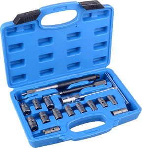 Kit de 17 pièces universel pour injecteurs diesel, <span class=keywords><strong>extracteur</strong></span>, outil de dégrossissage et de refinition de sièges d'injecteurs diesel - Product Image 1