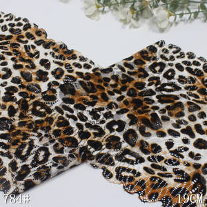 Vente en gros de <span class=keywords><strong>dentelle</strong></span> en maille élastique écologique à imprimé léopard <span class=keywords><strong>au</strong></span> mètre 19cm de garniture en <span class=keywords><strong>dentelle</strong></span> élasthanne en nylon souple pour sous-vêtements féminins - Product Image 5