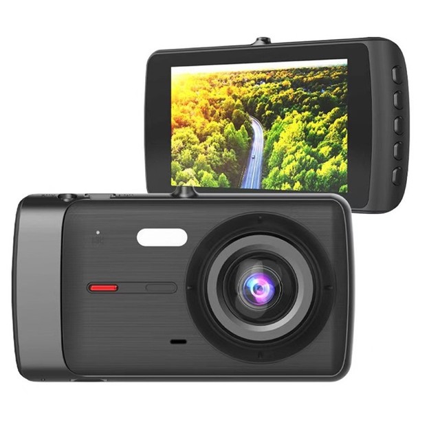F66 4In Screen 720P + 18P HD Front and Rear Dual Recording Car Recording Camera 170 Wide Angle Night Vision Car Dash Cam
