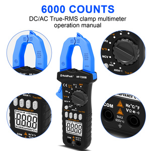 Pinza Amperimétrica Holdpeak HP-7200B TRMS con Rango Automático, Multímetro de Corriente y Voltaje CA - Product Image 4