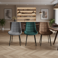 Chaise de salle à manger de style nordique moderne minimaliste, chaise d'appoint de luxe italienne avec dossier rembourré, structure en métal durable