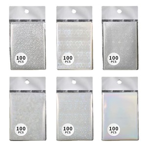 Pochettes pour cartes photo en PP imprimées au laser avec motif cœur holographique, 66x91mm, épaisseur <span class=keywords><strong>200</strong></span> microns, effet magique, sans fermeture pour carte - Product Image 2