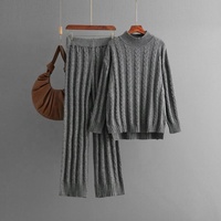 Ensemble décontracté confortable 2026 : pull et pantalon large pour femme – Nouvelle collection automne-hiver en maille deux pièces