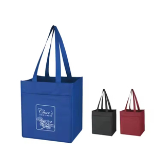 Bolso de mano no tejido reutilizable de gran capacidad con logotipo impreso personalizado al por mayor, bolso de compras ecológico con diseño de letras - Product Image 1