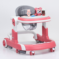 Marche-bébé multifonctionnel anti-roulement, jouet éducatif précoce, voiture avec musique, cadre en plastique pour hommes et femmes