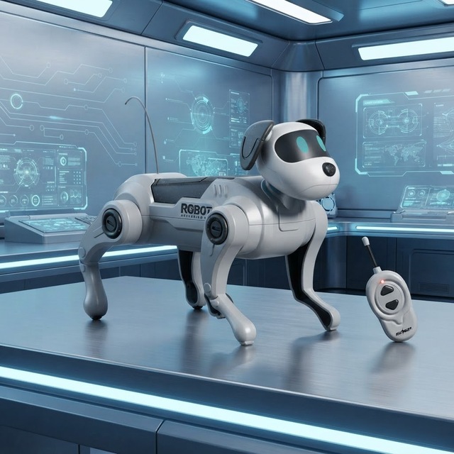 Hot Selling 2.4GHz RC Robot Electric DIY Assembled Plastic Mechanical Dog Children's Educational Pet Remote Control Walking Toy