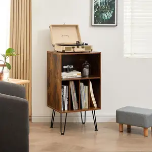 Le support de table de tourne-disque en <span class=keywords><strong>vinyle</strong></span> en bois peut contenir jusqu'à 150 albums support de tourne-disque avec rangement - Product Image 3