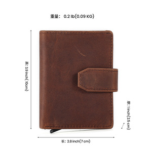 Portefeuille en cuir véritable Dujiang pour homme, court, avec protection RFID, couleur café, plusieurs emplacements pour cartes, résistant à l'usure, design solide - Product Image 5