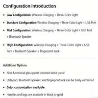 Coiffeuse moderne chinoise intelligente avec panneau lumineux intégré, design écologique et durable, mobilier de chambre d'appartement