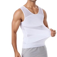 Vêtement de compression pour homme, taille plus, body shaper, vêtement moulant, contrôle du ventre, bande de compression pectorale, modèle de sport et de fitness 5cy102