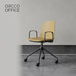 Oficina escuela biblioteca beige recepción sala de conferencias escritorio ergonómico giratorio reposabrazos visitante tapicería Silla de tareas para reuniones - Product Image 1