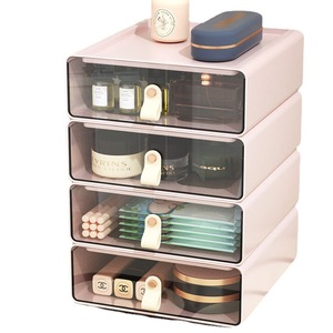 Multi Layer <b>Drawer</b> <b>Storage</b> <b>Box</b> Creamy White Stackable Office Organizer Desktop Use - Product Image 5