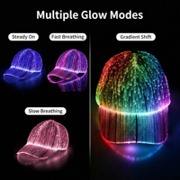 Casquette de baseball LED à 7 couleurs changeantes avec fibre optique, casquette lumineuse pour la danse, la course nocturne, le hip-hop, chapeau clignotant