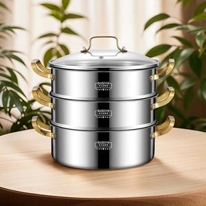 หม้อนึ่งสแตนเลส 316L หลายชั้น ความจุขนาดใหญ่ หม้อตุ๋นไฟฟ้าเชิงพาณิชย์ พร้อมตะกร้า สำหรับใช้ในครัว - Product Image 5