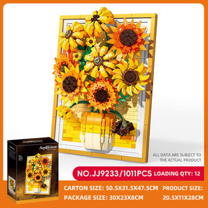 Bloques <span class=keywords><strong>de</strong></span> Construcción 3D <span class=keywords><strong>de</strong></span> <span class=keywords><strong>Girasoles</strong></span> <span class=keywords><strong>de</strong></span> <span class=keywords><strong>Van</strong></span> <span class=keywords><strong>Gogh</strong></span>, Rompecabezas DIY, <span class=keywords><strong>Cuadro</strong></span> Decorativo, Arte <span class=keywords><strong>de</strong></span> Pared, Manualidades, Flores Artificiales, Venta al Por Mayor - Product Image 2