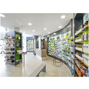 Vitrine de magasin personnalisée pour magasin médical meubles de pharmacie counte