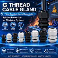 Presse-étoupe en nylon étanche, filetage G1/4 ~ G2, gamme de câbles 4~8 mm, connecteur IP68 de haute qualité pour l'industrie électrique