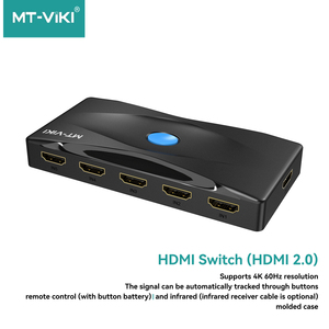 สวิตช์ <span class=keywords><strong>HDMI</strong></span> 4Kx2K/60Hz 18Gbps ความเร็วสูง พร้อมรีโมทคอนโทรลอินฟราเรด สาย <span class=keywords><strong>HDMI</strong></span> สวิตช์ 5 ทาง 5 in 1 มีสินค้าในสต็อก - Product Image 1
