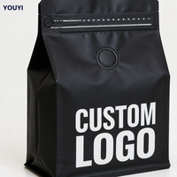 YOUYI Sachet Doypack Vert Personnalisé Imprimé Réutilisable Biodégradable Anti-humidité pour Poudre de Café en Feuille d'Aluminium