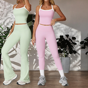 Women's Yoga 2-Piece Set Breathable Print Workout Tank Top & High Waist <b>Leggings</b> Active Wear Athletic Clothing - Product Image 3