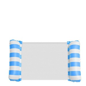 Hamaca acuática a rayas de 122x70 cm, tumbona inflable con red para adultos, flotador para piscina - Product Image 4