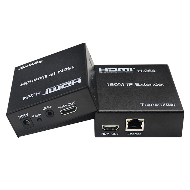 H.264 150M HDMI Extender Over IP Via UTP/STP CAT5e/6 Cable Extensor 1080P HDMI to Lan Support Transmitter to Multi Receivers