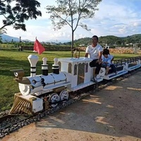 Train électrique à structure en acier avec rails, grand modèle touristique, fabriqué en Chine par Hualong, à vendre