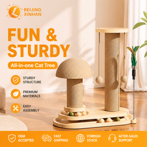 <span class=keywords><strong>Arbre</strong></span> <span class=keywords><strong>à</strong></span> <span class=keywords><strong>chat</strong></span> d'intérieur moderne de luxe <span class=keywords><strong>en</strong></span> <span class=keywords><strong>bois</strong></span> massif avec griffoir <span class=keywords><strong>en</strong></span> sisal, plateau tournant, jouet <span class=keywords><strong>à</strong></span> <span class=keywords><strong>chat</strong></span> et structure portable type cage pour chats - Product Image 1