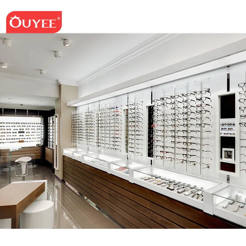 Factory Made Professional Eyewear Store Furniture Glasses Display Optical Shop Interior Design with Rods