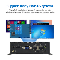 Ordinateur embarqué sans ventilateur Adipcom MFC-1000 Mini PC Intel Celeron J1900/J1800 2*RS232 DDR3 WIFI3G4G Prise en charge du système d'exploitation En stock Noir