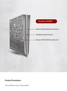 มีดเชฟญี่ปุ่นขนาด 6.7 นิ้ว เหล็กดามัสกัส ใบมีดหยัก ใช้ได้ทั้งมือซ้ายและขวา ด้ามไม้ตามหลักสรีรศาสตร์ ผิวซาติน ปลอดภัยสำหรับเครื่องล้างจาน - Product Image 5