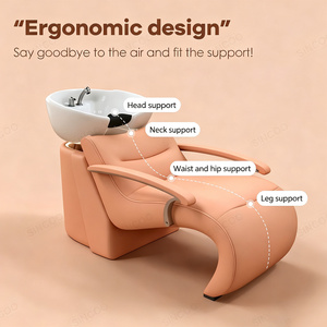 Sillón de Barbería de Alta Gama Personalizable con Lavabo, Pedal y Tapicería de Cuero PU para Salón de Belleza - Product Image 2