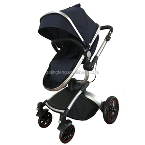 Poussette multifonctionnelle pour bébé avec landau en cuir PU Poussette pour bébé avec siège de voiture Roues à absorption des chocs - Product Image 2