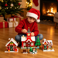 Ensemble de blocs de construction de village de Noël 969 pièces, ville hivernale avec maisons et arbre, jouet de construction DIY pour enfants, cadeaux