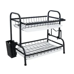 Égouttoir à vaisselle grande capacité en acier inoxydable à 3 niveaux, réglable et étanche, pour rangement de plats de cuisine - Product Image 2