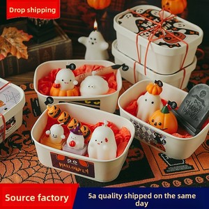 Ensemble de bougies d'Halloween en mélange de soja motif <span class=keywords><strong>citrouille</strong></span> mignonnes, idéal pour les détaillants de produits de fêtes, vente en gros, conforme REACH - Product Image 2