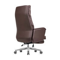 Chaise de bureau de direction haut de gamme en cuir, inclinable et réglable, ergonomique, avec base à cinq étoiles et pieds en acier inoxydable