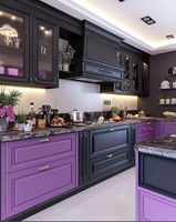 Meubles de cuisine modulaires prêts à assembler de style shaker JINGSHUN, comptoir en pierre artificielle, meubles de rangement pour la maison, vente en gros