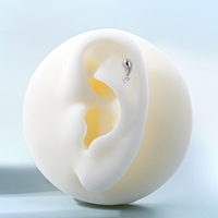 TOPOSH Boucles d'oreilles labret hypoallergéniques en titane et zircon à dos plat pour enfants, adaptées aux implants, pour fiançailles, tragus, cartilage, hélix